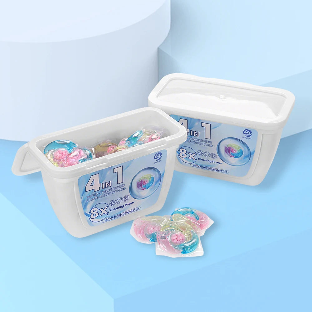 Customizable Bulk Laundry Detergent Pods Enzyme Professional Disposable Liquid Soap Scent Beads Efficient  Detergent Capsules
