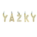 Wholesale 14K Gold Plated Stainless Steel Children's Zircon A-Z 26 Letters Initial Pendant Anklet Necklace Set