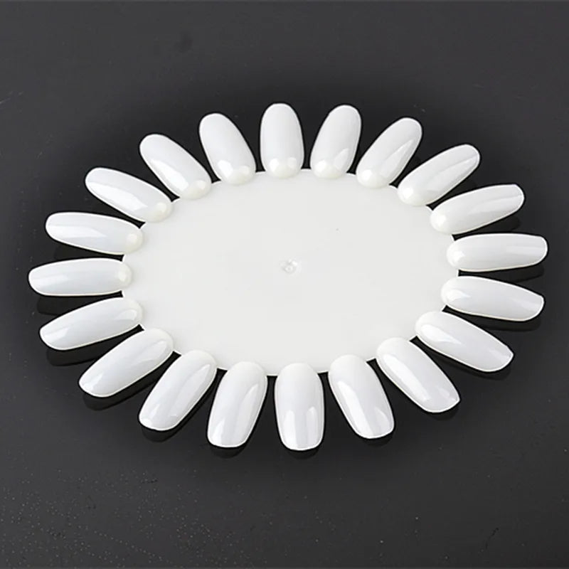 Custom Sunflower Shaped False Nail Display Board Template 20 Nail Art Color Card Flexible Tools for Practice