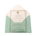 Hot Sale Gold Foil Clear Acrylic Birthday Cards Invitation Cards With Velvet Envelopes Custom Menu Cards
