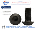 10.9 12.9 Grade Carbon Steel Black Hex Socket Bolts American Standard M10 Round Head Machine Screws Half Head Design