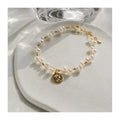 Women's 4-5mm Freshwater Pearl Bracelet Gold-Plated Stainless Steel Wire with Copper Beaded Design for Gifts