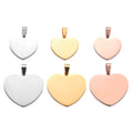 Wholesale High Polishing Mirror Finished Pvd Gold Rose Plated Stainless Steel Heart Blank Charm Custom logo Pendant