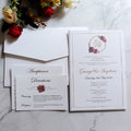 Creative Personalised Design Wedding Invitations Single Page Hard Board Card with Pocket and Small Card on the Back
