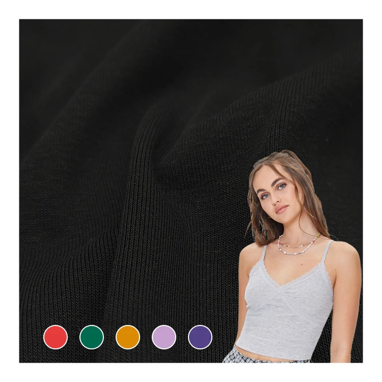 Hot Selling Knitted Cotton Fabric Price Per Meter Factory Wholesale Solid 1*1 Rib Fabric for Garment/
