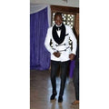 White Jacket Top Black Trousers Shawl Lapel Men Suits Prom Terno Masculino Groom Wedding Men Tuxedos Costumes Men 2025