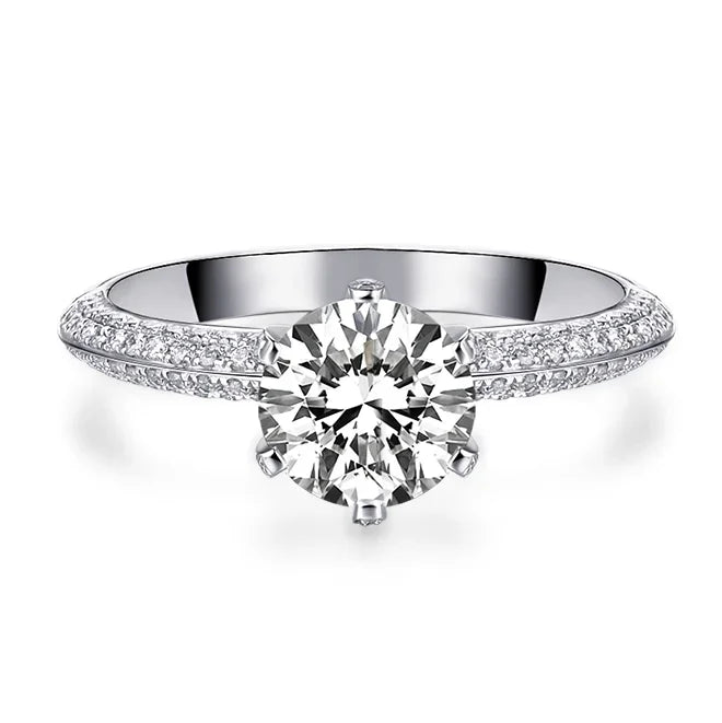 925 Sterling Silver 1ct Moissanite Engagement Ring Jewelry Lab VVS Diamond Wedding Rings for Woman