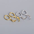 Geometric Baroque Style Moon Crescent 18k Gold 925 Sterling Silver Fashion Hoop Earrings for Women