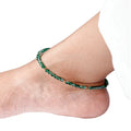 Women's Trendy Yogini Adjustable Knot Anklet Multi-Color Crystal Beaded With Natural Amethyst Gemstone Yogini Style
