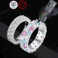 2 Rows 3mm VVS Moissanite Engagement Ring Wedding Jewelry 925 Sterling Silver Diamond Tennis Band Eternity Ring for Women Girls