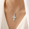 Wholesale Charm Pendants Rhodium Plated Cubic Zirconia Christian Cross God Retro 925 Sterling Silver Fine Jewelry