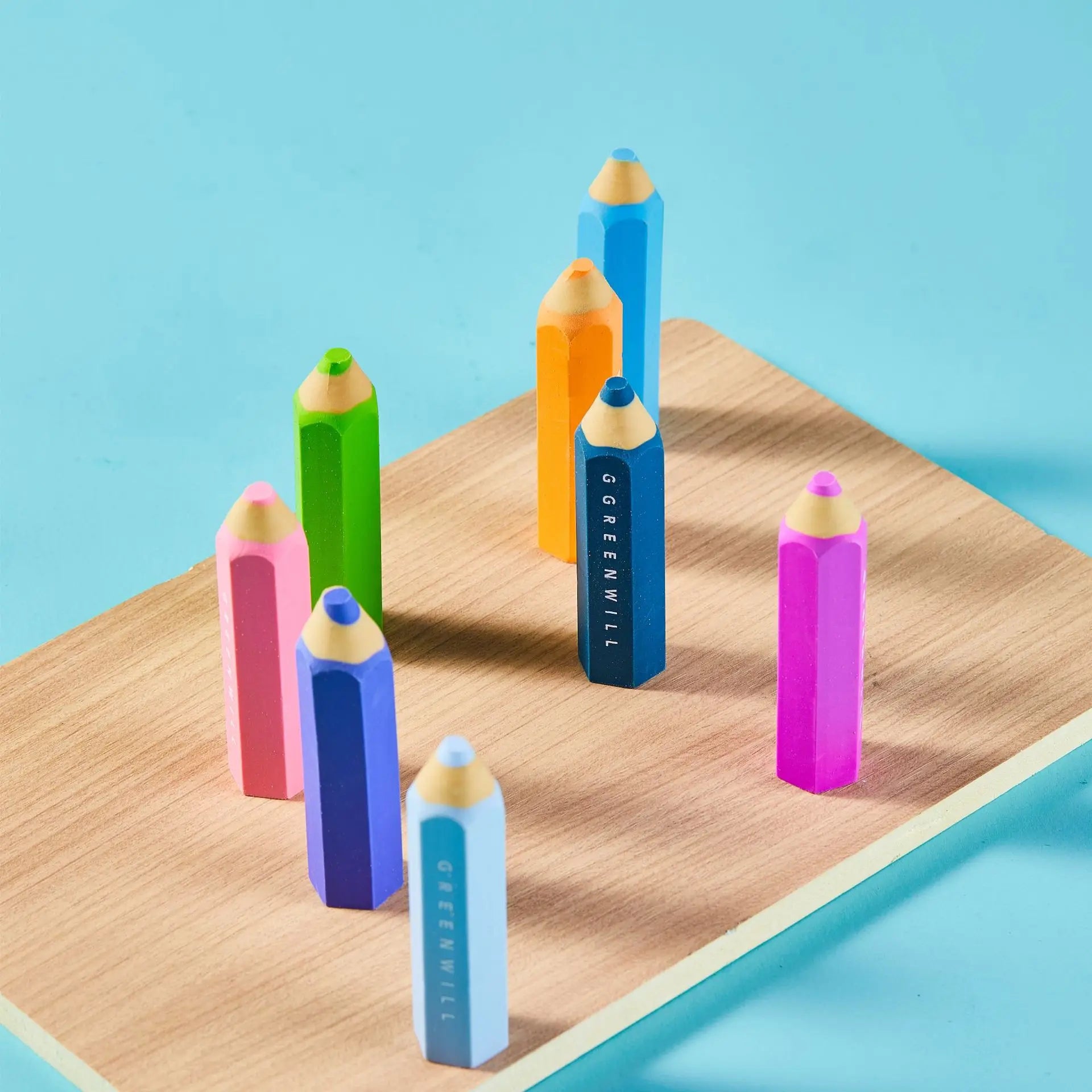 Creative Hexagonal Rainbow Color TPR Pencil Eraser Special Office Modeling Pencil for Students' Art Painting Promotional Style