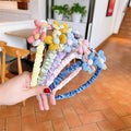 Teenage Girls Cloth Wave Design Flower Hairbands Korea Design Latest Headbands for Toddle Girls