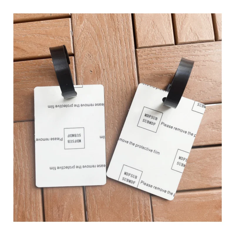 MDFSUB Small Size Single-sided Sublimation Mdf Luggage Suitcase Tags Personalized Logo Printable Sublimation Blank Luggage Tag