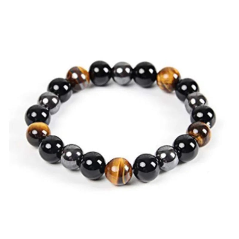 Bestselling Black Gallstone Beaded Bracelet Fashionable Trendy Anti-Fatigue Fitness Energy Personalized Geometric Pattern