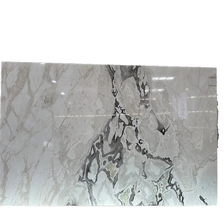 Oyster Picasso White Marble Polished Slabs Customized for Table Tops and Walls