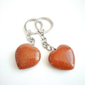 Hongzhuo Wholesale Red Agate Heart Crystal Stone Gem Key Chain Stone Pendant Gem Keyring