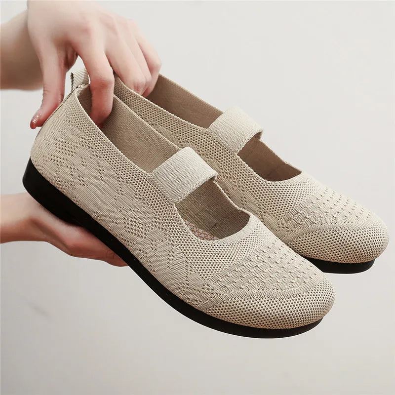 2026 Spring and Autumn New New Ladies Round Toe Flat Large Size Casual Shoes