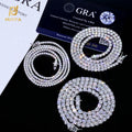 NUOYA Hip Hop Jewelry 925 Silver VVS Moissanite Tennis Chain Necklace 2/3/4 MM Iced Out Diamond Tennis Chain Pass Diamond Test