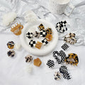 South Korea Dongdaemun Acetic Acid Small Grab Clip Fashion Versatile Chessboard Love Flower Bangs Clip Hair Clips