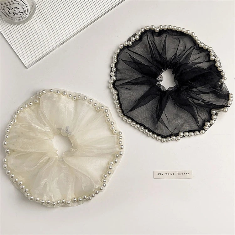 Pearl Scrunchies Hair Ring Hair Rope High Ponytail Hair Accessories