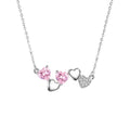 Hot Sale Crystal Rhinestone Jewelry Necklace 925 Sterling Silver Charm Heart-shaped Pendant Necklace Valentine's Day Gift