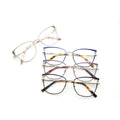 Solid Pattern Metal Full Rim Optical Eyeglasses Frames Cat Eye Style for Women Daily Wear Anti-Blue Light Blocking Feature