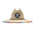 Custom Design Natural Straw Hat with Big Brim Handmade Tie Dye for Summer Beach Lifeguard Travel Fishing Cycling Casual Outings