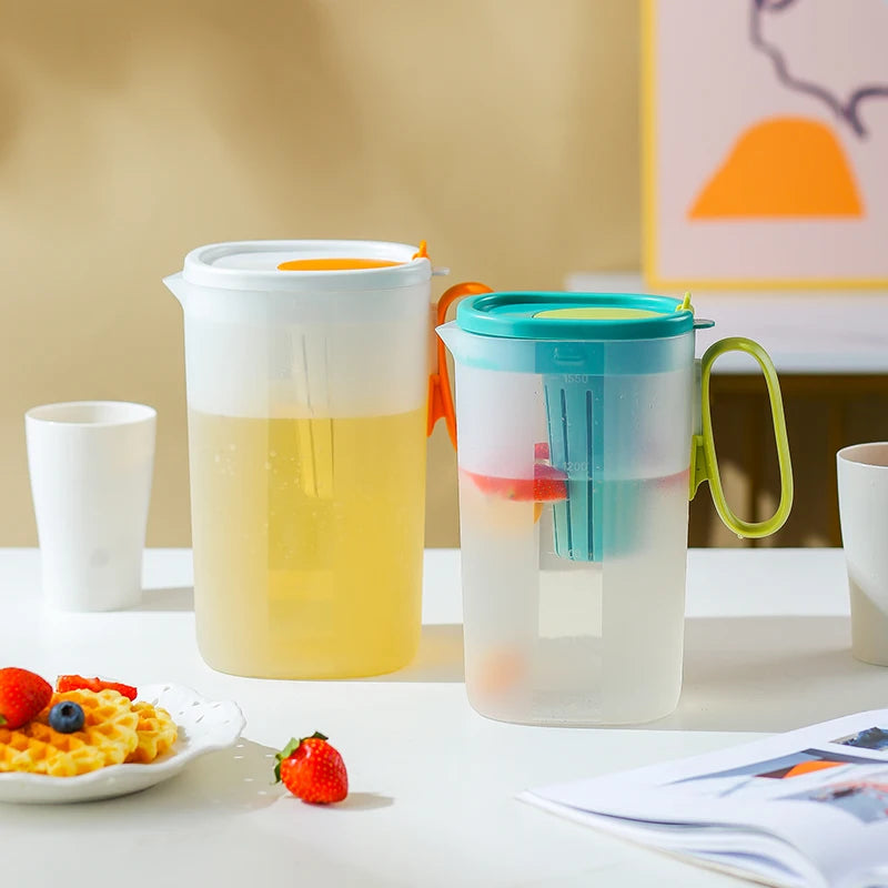 Hot Sale Large Capacity 2200ml PP Jug Infuser Cold Water Pitcher With Fruit Tea Strainer Measuring Scale Infuser Filter Lid