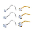 Factory Direct Titanium Nose Stud Piercing Fashion Body Jewelry Nose Studs Zirconia Nose Rings