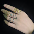 Hot Selling Adjustable Bagues Geometric Leaf Heart Stainless Steel Rings for Women Wholesale