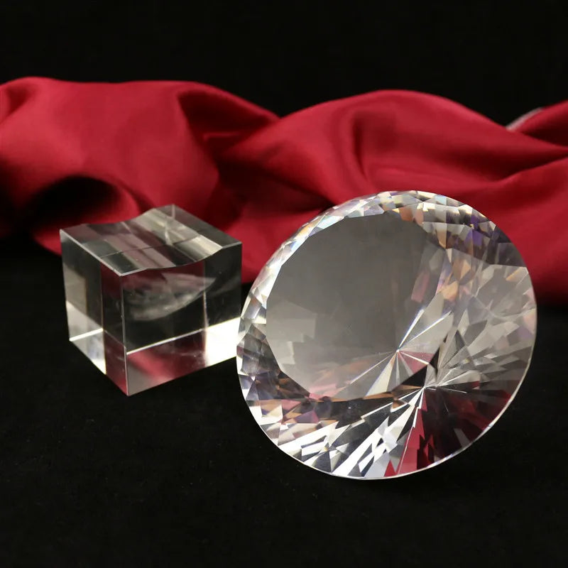 80mm Factory Wholesale K9 Crystal Diamond Customized LOGO Large Diamond With Clear Base Glass Diamond Wedding Favors