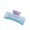 High-Grade Female Plastic Hair Claw Gradient Fresh Shark Clip Large Rectangle Korean Style Resin Fabric PC Material for Girls