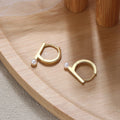 GPE36 RINNTIN Pearl Earrings 925 Sterling Silver Fine Jewelry 14K Gold Plated Hoop Earrings for Women