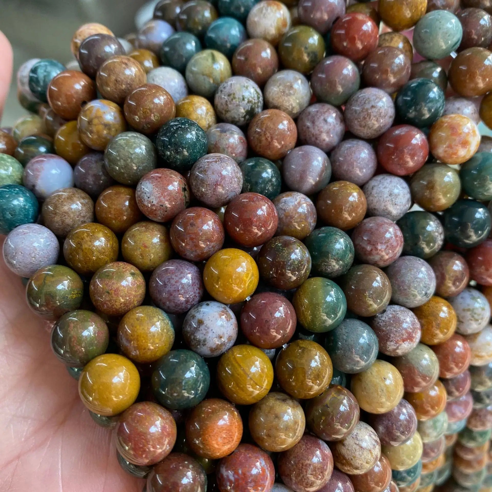 Natural Ocean Jasper Stone Beads 4mm 6mm 8mm 10mm 12mm for DIY Bracelet Necklace Jewelry Making