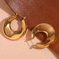 Anti Tarnish Jewelry Hollow Out Chunky Hoop Earrings for Women Gold Plated Stainless Steel Jewelry