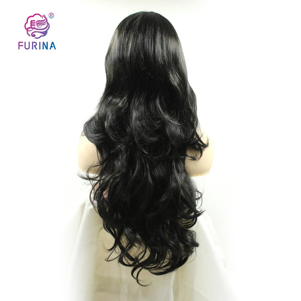 Furina Wholesale Natural Luxury Premium 300g 26Inch Synthetic Non Lace Wig for Black Women