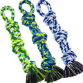Natural Cotton & Nylon Rope Classic Eco-Friendly Chew Toys for Puppies & Aggressive Chewers-Durable Tug Toy for Dogs & Cats