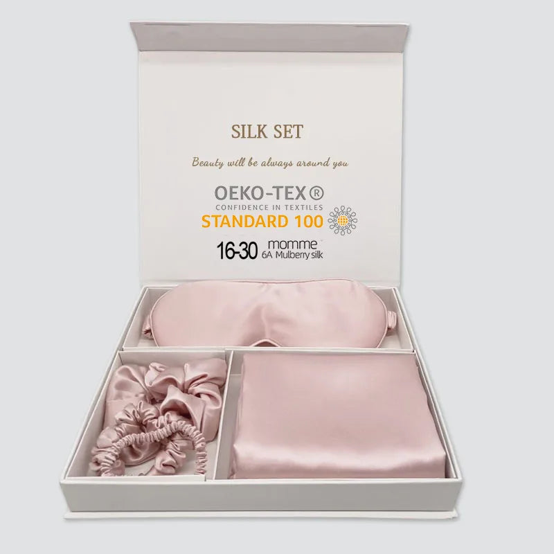 22mm Luxury Wholesale Pure Silk Pillowcase Set 100% Mulberry Silk Pillow case with Gift Box