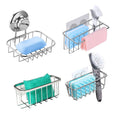 Sink Caddy Brush Storage Shelf Drain Rack Soap Holder Adhesive Kitchen Bathroom Bathtub Countertop Organizer Sponge Holder