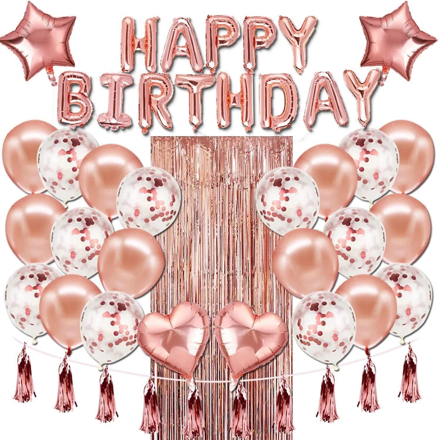 New Arrive Event Rose Gold Items Party Decorations Happy Birthday Party Balloons
