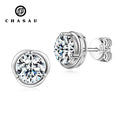 New Products GRA Certification 925 Sterling Silver 6.5mm 1CT Moissanite Stud Earrings for Women Jewelry