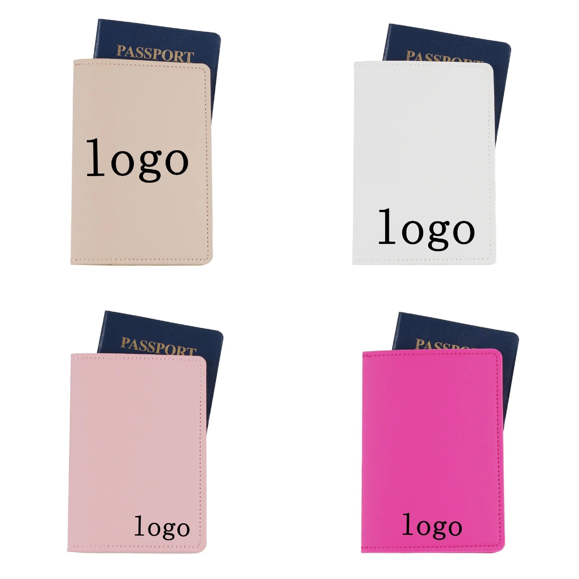 Travel Document Storage Bag Solid Color Leather Passport Case with Card Holder Waterproof and Wear-Resistant
