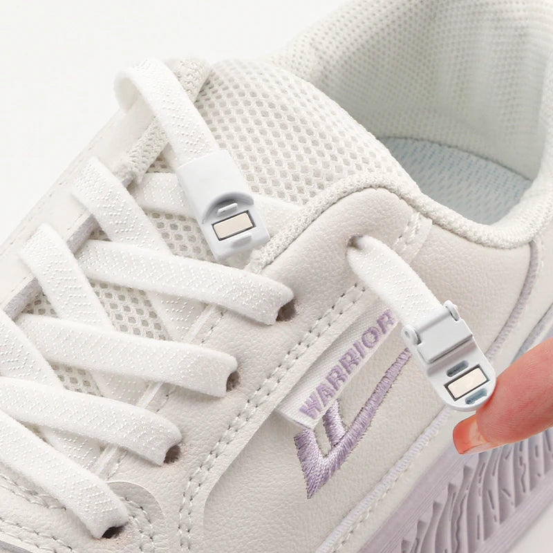 Elastic Shoe Laces Magnetic Metal Lock Flat Shoelaces Without Ties Men and Women Leisure Lazy Shoes Lace for Sneakers