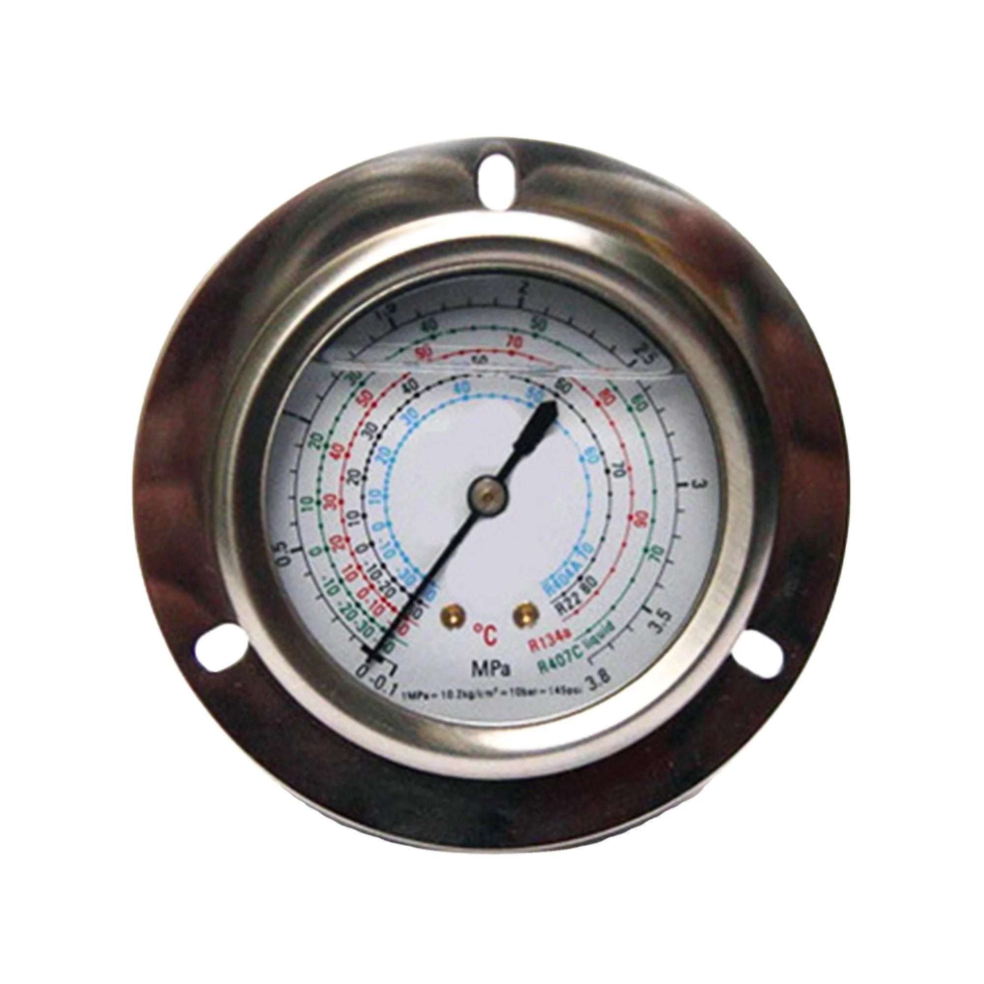 RT-6317 Oil Filled Pressure Gauge 1.5% Accuracy Front Flange Mount Stainless Steel   Hvac System and Accessories