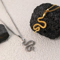 VAF New Design Curved Snake Pendant Python Stainless Steel Trend Modern Pendant Serpiente Serpent Schlange