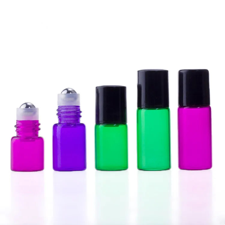 clear Amber pink Purple Green 1ml 2ml 3ml 5ml 10ml Glass Roll on Bottle Essential Oil Perfume Roller Bottle