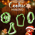 8pcs Plastic Christmas Fondant Biscuit Dough Clay Cutter MoldCookie Cutter and Cookie Decorating for Royal Icing