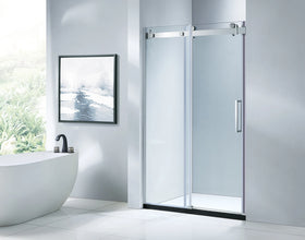 KMRY Luxury Design Hotel Shower Enclosure Door Frameless Sliding Glass Door Chrome Finish 8/10mm Tempered Glass 304 Stainless