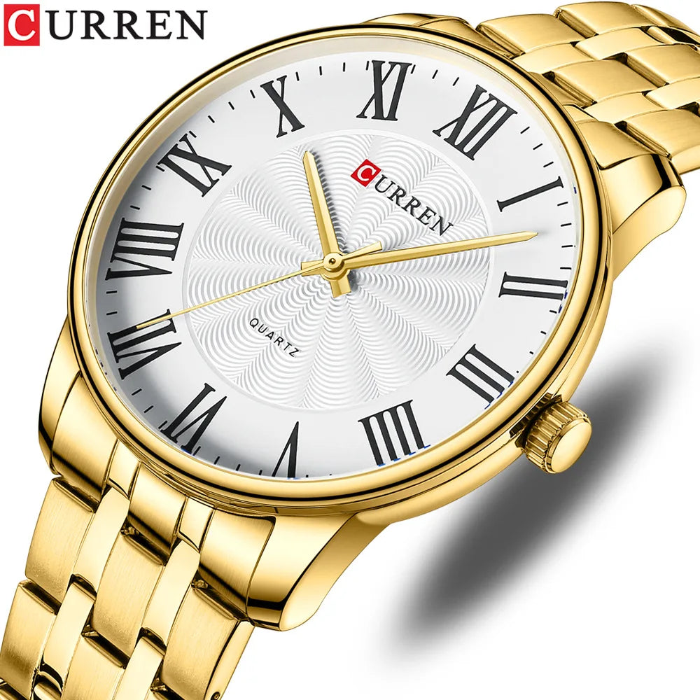 For CURREN 8422 2025 New Fashion Simple Quartz Sports Watch for Men Business Waterproof Stainless Steel Strap Hand Movement 22mm